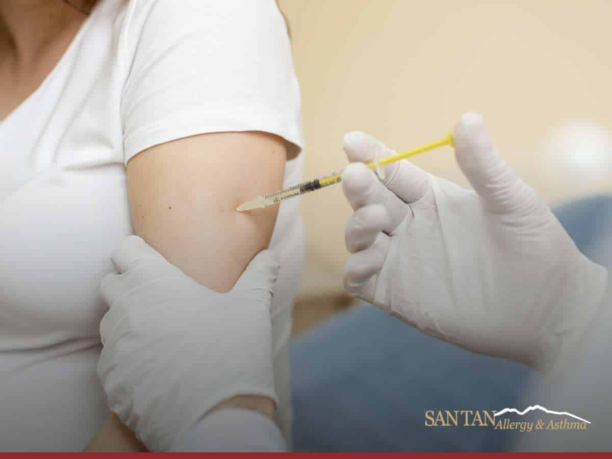 Patient receiving Allergy Immunotherapy injection at San Tan Allergy & Asthma clinic